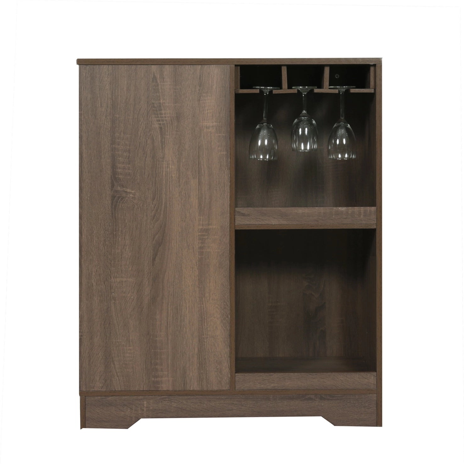 Olinbe Rustic Brown Multifunctional Bar Table with Storage