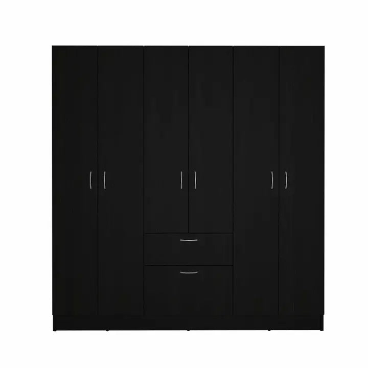 Guajira Six Door Armoire, Three Cabinets - Hidden Drawer