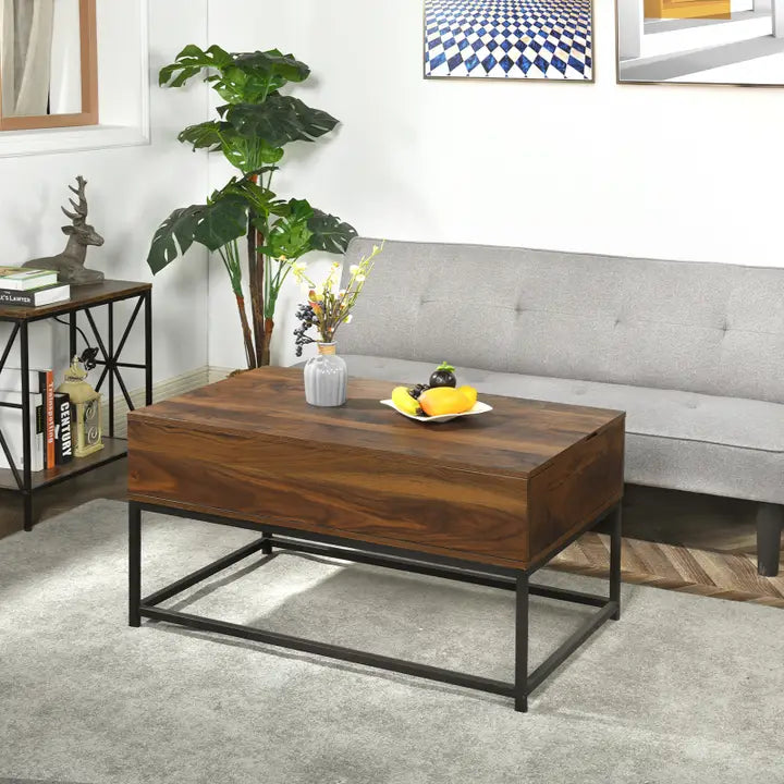 Kravets Lift Top Wood Coffee Table with Storage in Brown