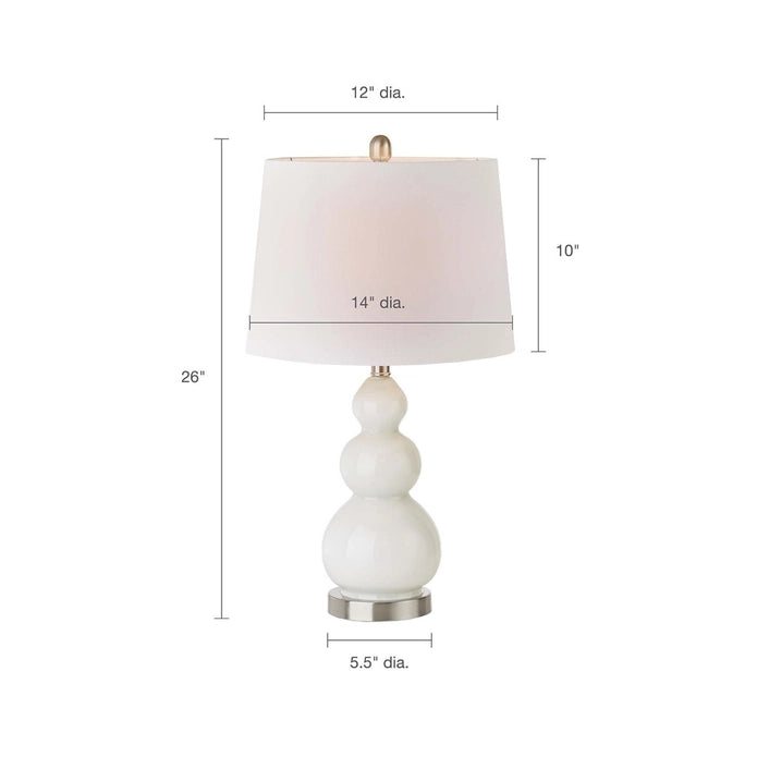 White Glass Base Table Lamp Set of 2