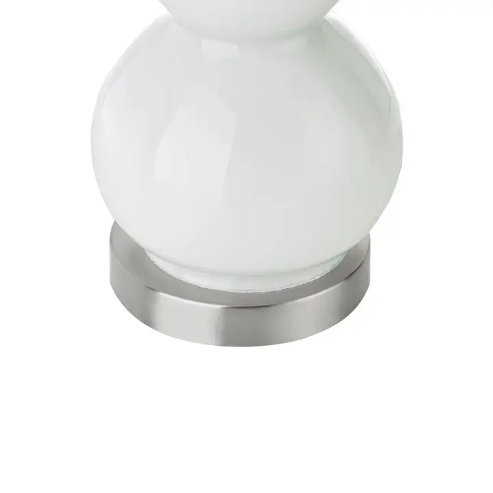 White Glass Base Table Lamp Set of 2