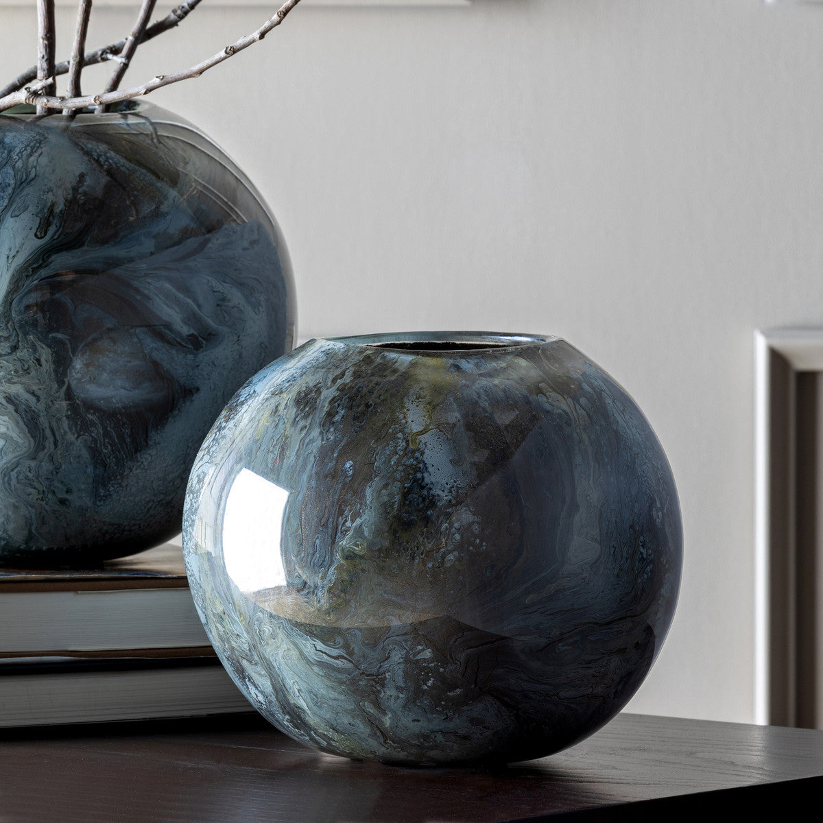 Dakota Artisan Glass Round Vase - Medium
