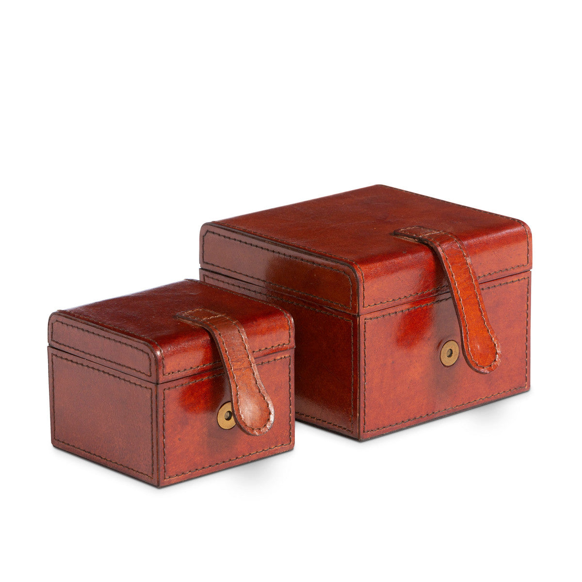 Leather Valet Storage Boxes - Set of 2
