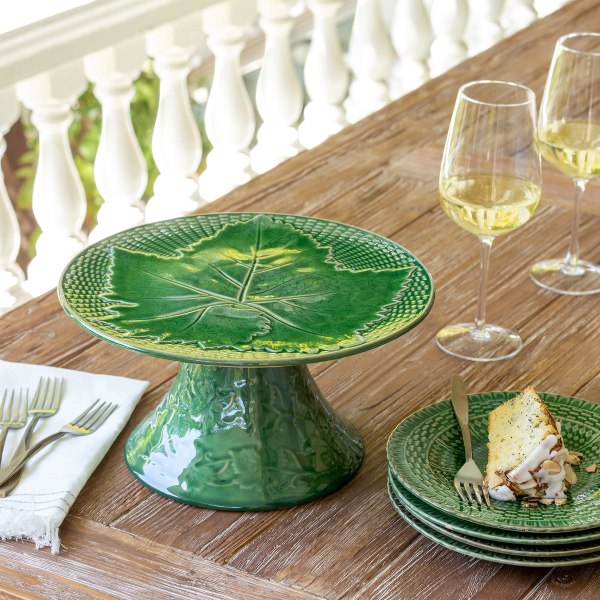 Green Glazed Cake Stand - Small