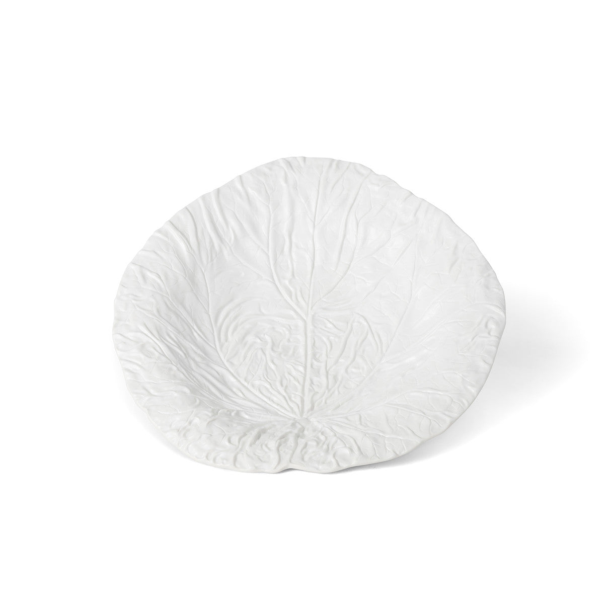 White Cabbage Leaf Ceramic Charger - 14" Dia.