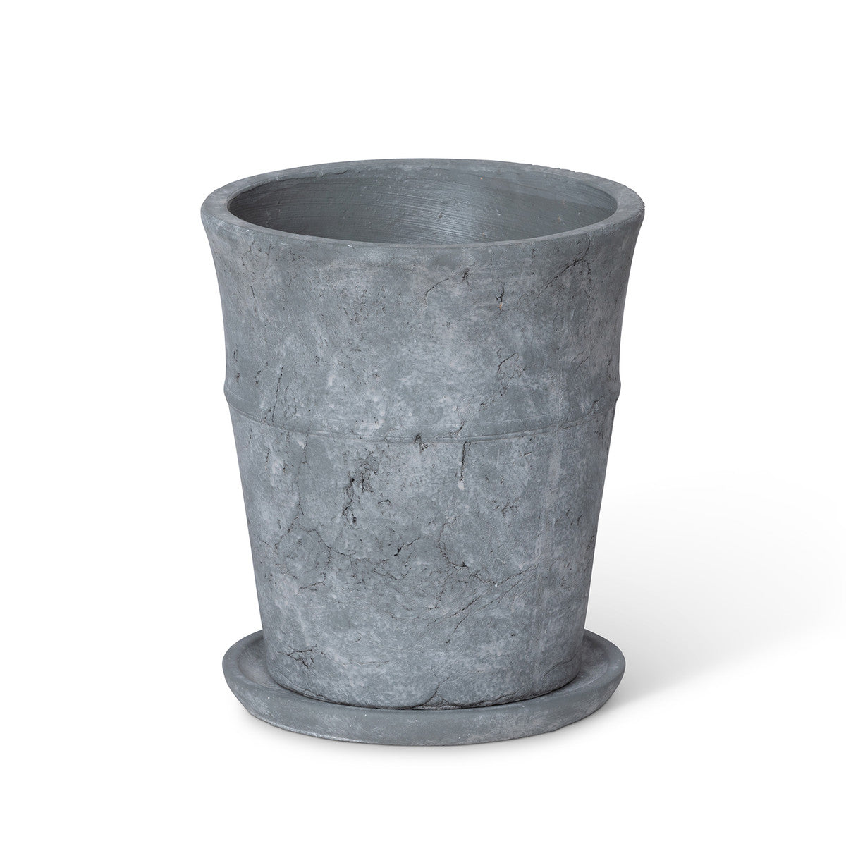 Meyer Cement Garden Pot w/ Tray - 8.5"