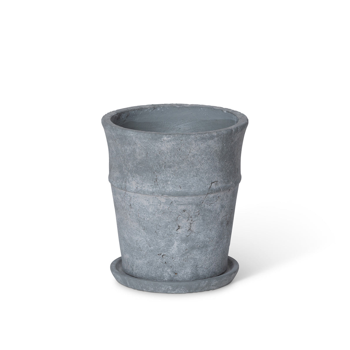 Meyer Cement Garden Pot w/ Tray - 7.25"