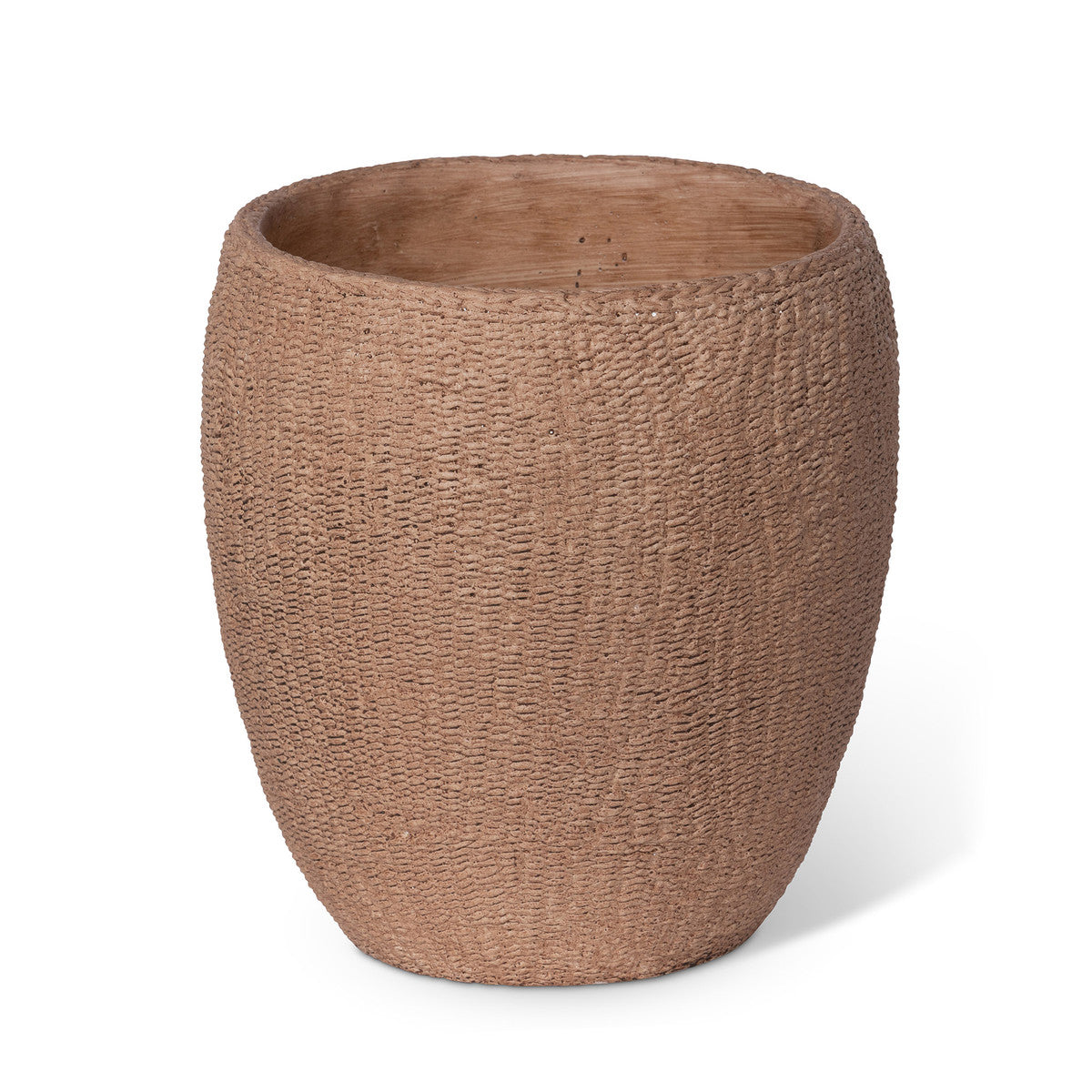 Seagrass Relief Pattern Cement Pot - 10"