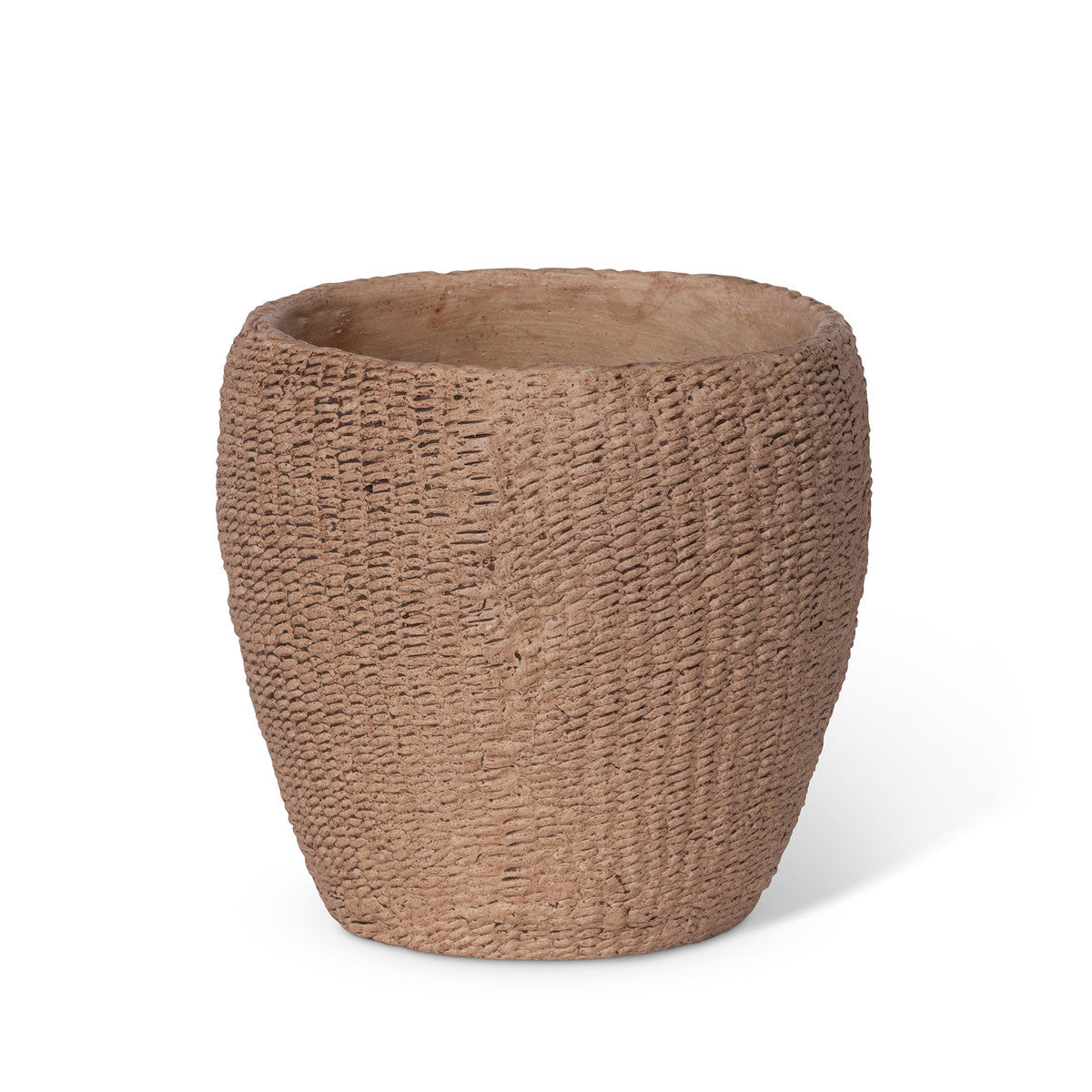 Seagrass Relief Pattern Cement Pot - 8"