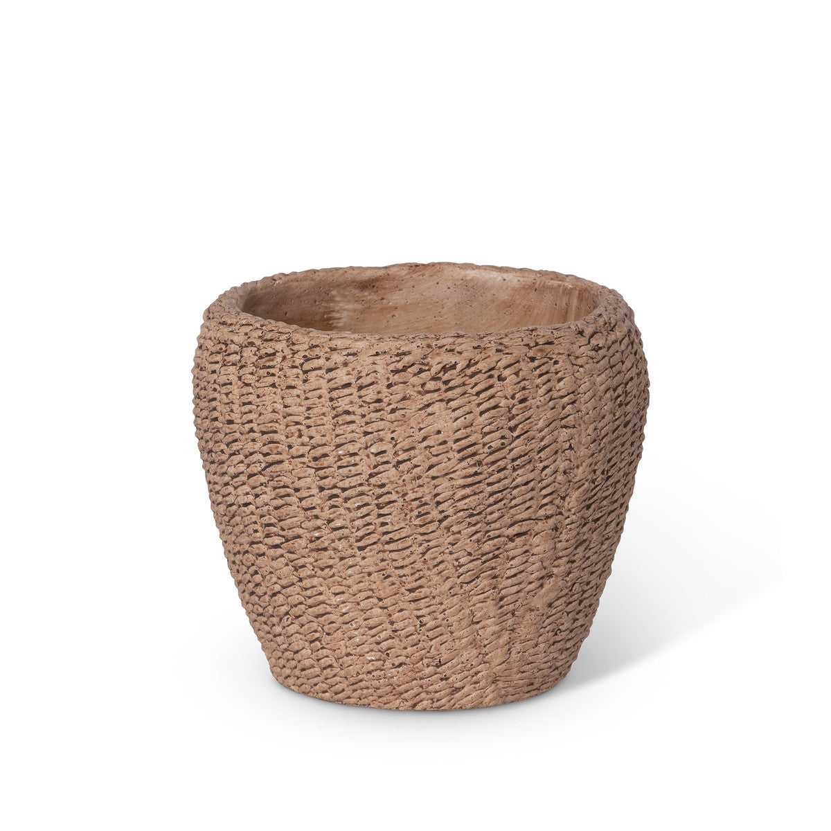 Seagrass Relief Pattern Cement Pot - 6"