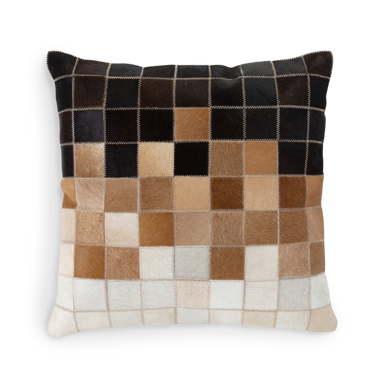 Hair-On Hide Leather Patchwork Pillow