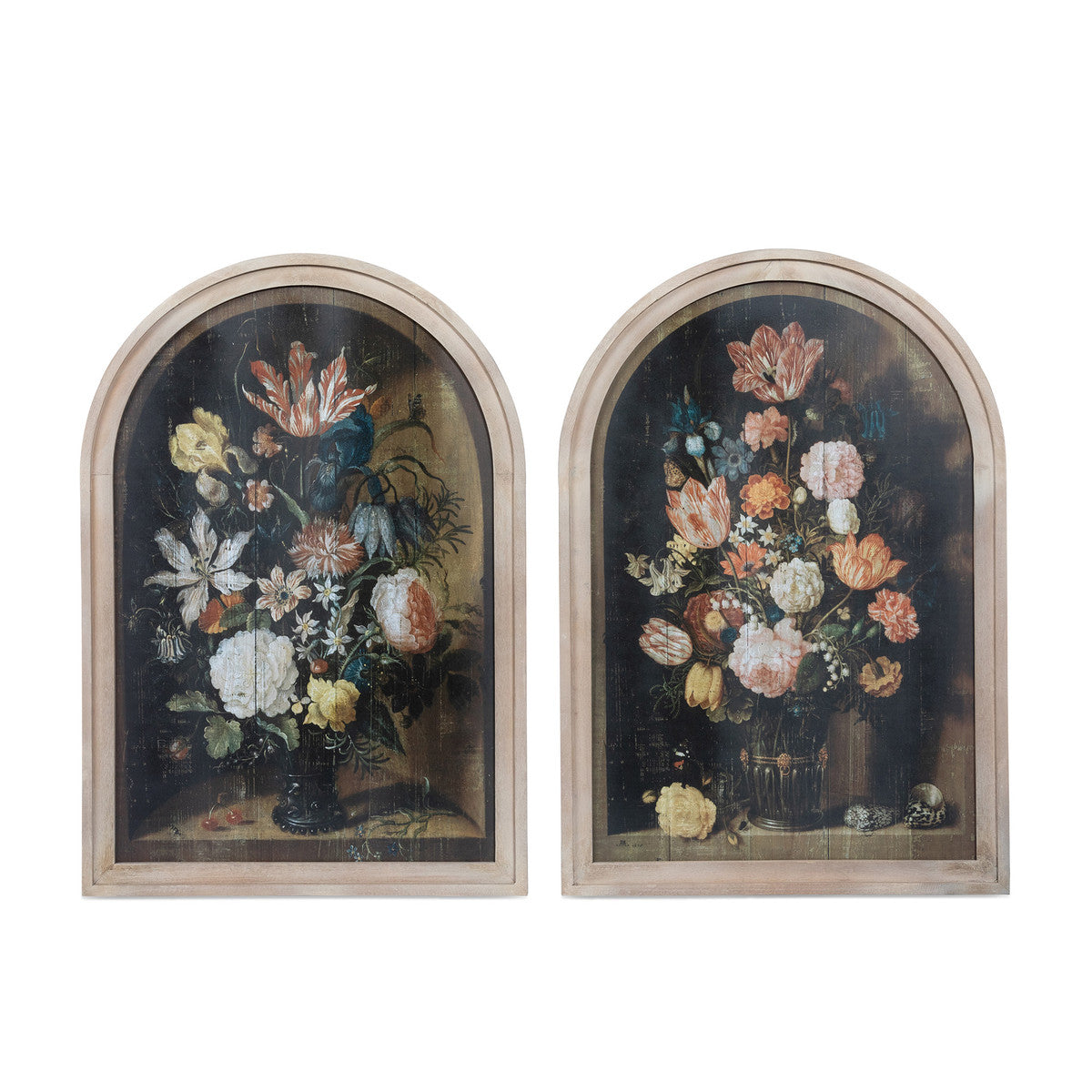 Renaissance Floral Wood Prints - 2 Assorted Styles