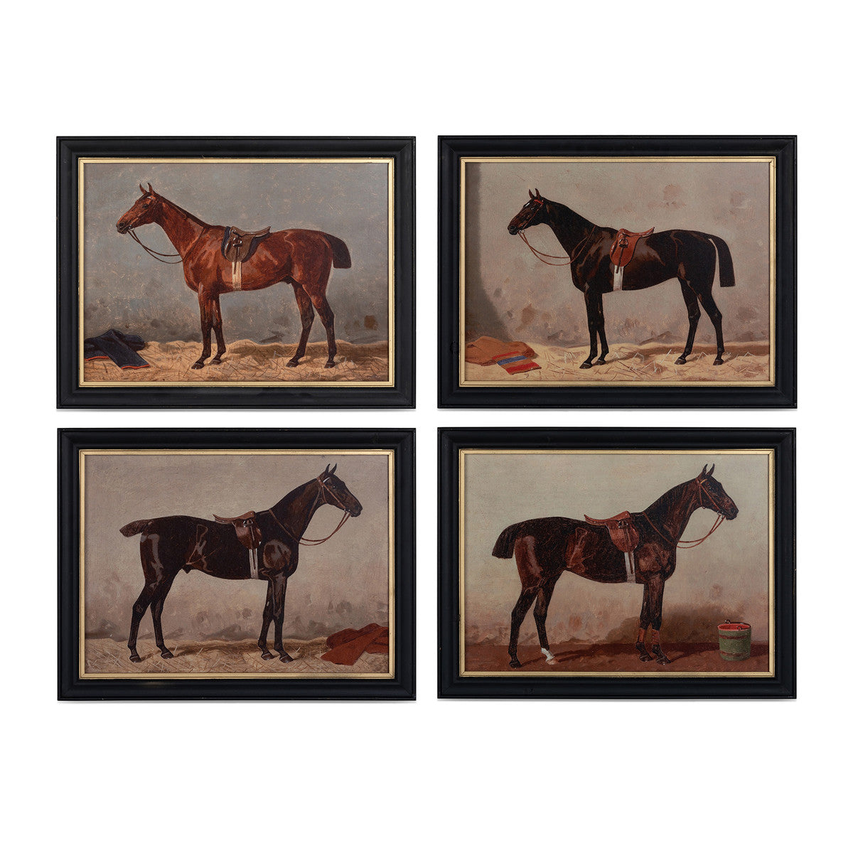 English Riding Horses Framed Print - 4 Assorted Styles