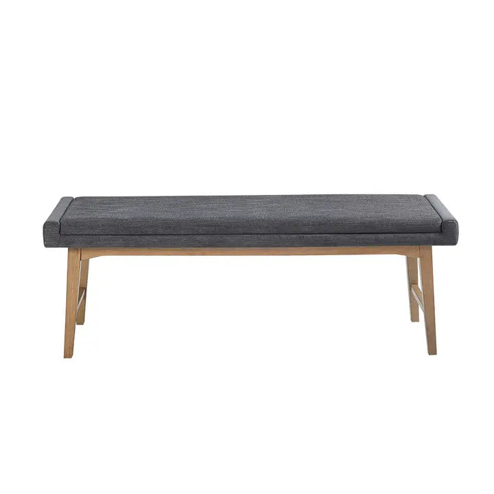 Modern Mid-Century Upholstered Accent Bench - Grey
