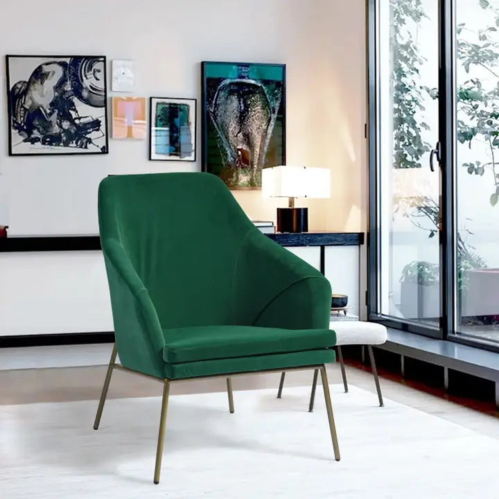 Lowry Modern Velvet Accent Chairs Bronze Gold Legs